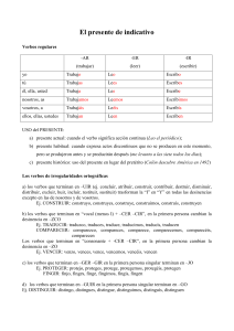 El presente de indicativo Verbos regulares -AR (trabajar)