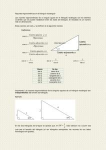 Razones trigonométricas en el triángulo rectángulo