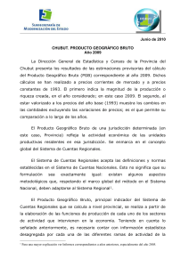 Junio de 2010 CHUBUT. PRODUCTO GEOGRÁFICO BRUTO Año