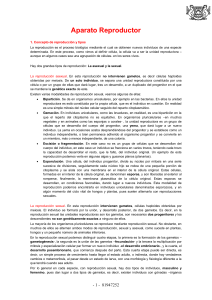 Aparato Reproductor 1. Concepto de reproducción y tipos La