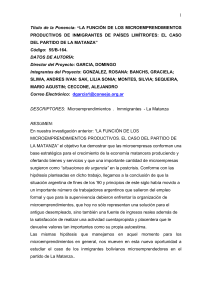 La funci&oacute;n de los microemprendimientos productivos de inmigrantes