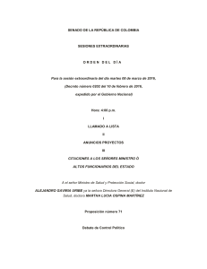 SENADO DE LA REPÚBLICA DE COLOMBIA SESIONES