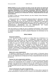 RESOLUCION por la que se declara de oficio el inicio del examen