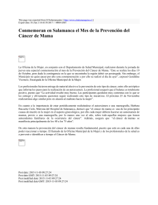 Conmemoran en Salamanca el Mes de la Prevención del Cáncer de