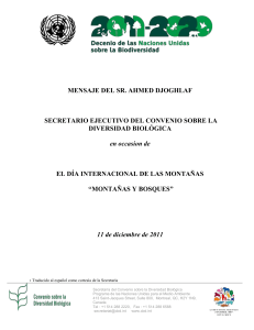 Mensaje del sr. Ahmed Djoghlaf secretario ejecutivo del convenio