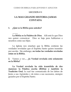 CURSO DE BIBLIA PARA JOVENES Y ADULTOS LECCION # 1 LA