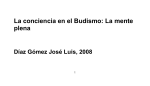 Díaz Gómez José Luis, La conciencia en el budismo