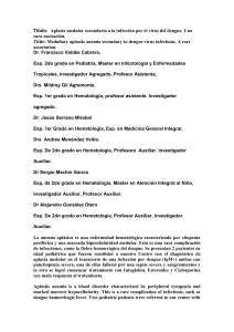 Aplasia medular secundaria a la infección por el virus del dengue