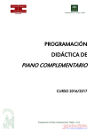programacion piano complementario - Conservatorio Profesional de