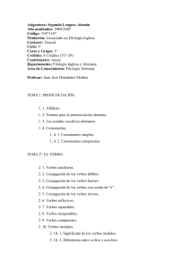 LENGUA ALEMANA Y SU LITERATURA PARA OTRAS FILOLOGÍAS