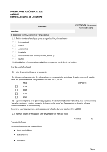 Anexo I.2: Subvenciones Acción Social: Memoria General de la
