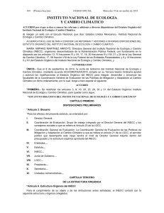 Estatuto Orgánico del Instituto Nacional de Ecología y Cambio