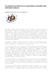 Los pequeños productores y la agricultura sostenible están