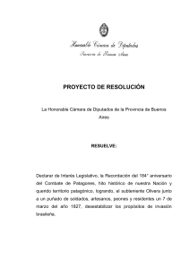 PROYECTO DE RESOLUCIÓN La Honorable Cámara de Diputados