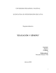 Educación y género - Licenciatura en Intervención Educativa