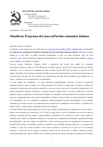 Manifiesto Programa del (nuevo)Partido comunista italiano
