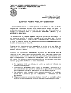 EL METODO POSITIVO Y NOMATIVO EN ECONOMIA