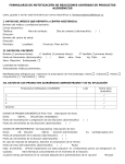 Formulario de reporte de reacciones adversas de los productos