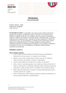 PROGRAMAS CICLO LECTIVO 2016 Profesor: Patricia L. Saieb