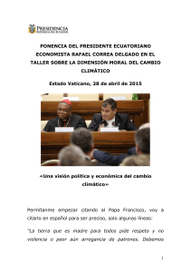 ponencia dEL PRESIDENTE ecuatoriano economista RAFAEL