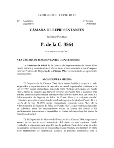 1er Informe Comisión de Salud (CAMARA) rendido sin enmiendas