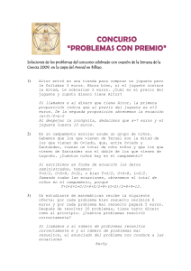 CONCURSO “PROBLEMAS CON PREMIO” Soluciones de los