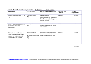 Planificacion Potenciacion y radicacion 5to.