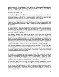 Iniciativa del Sen. Ricardo Monreal Ávila, del Grupo Parlamentario