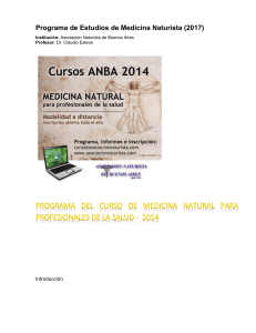 Programa de Estudios de Medicina Naturista (2017) Institución