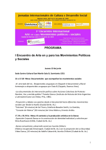 PROGRAMA I Encuentro de Arte en y para los Movimientos Políticos