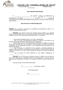 Declaración Responsable - Andorra Sierra de Arcos