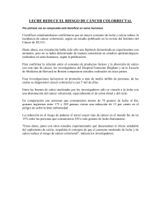 leche reduce el riesgo de cáncer colorrectal