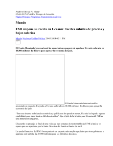 FMI impone su receta en Ucrania: fuertes subidas de precios y bajos