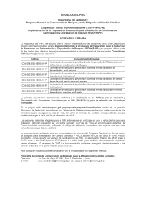 REPÚBLICA DEL PERÚ MINISTERIO DEL AMBIENTE Programa