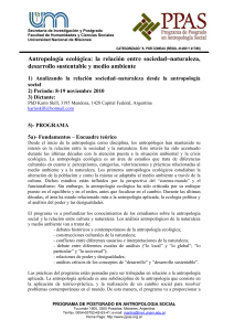Antropología ecológica: la relación entre sociedad~naturaleza