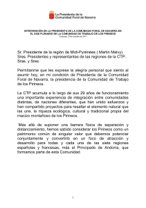 intervención de la presidenta de la comunidad foral de navarra en