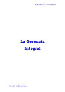 Lectura 01 : La Gerencia Integral.