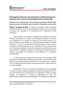 El Hospital de Navarra da tratamiento a 622 personas por infección