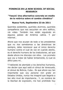 ponencia del presidente rafael correa