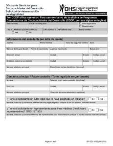 Oficina de Servicios para Discapacidades del Desarrollo Solicitud