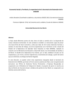 Economía Social y Territorio, la experiencia de la Secretaría de