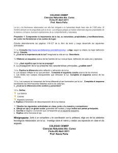 COLEGIO CEMEP Ciencias Naturales 6to. Curso Ficha #1 Abril
