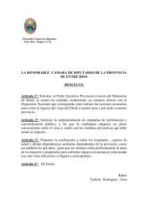 proyecto de resolución - Cámara de Diputados de Entre Ríos