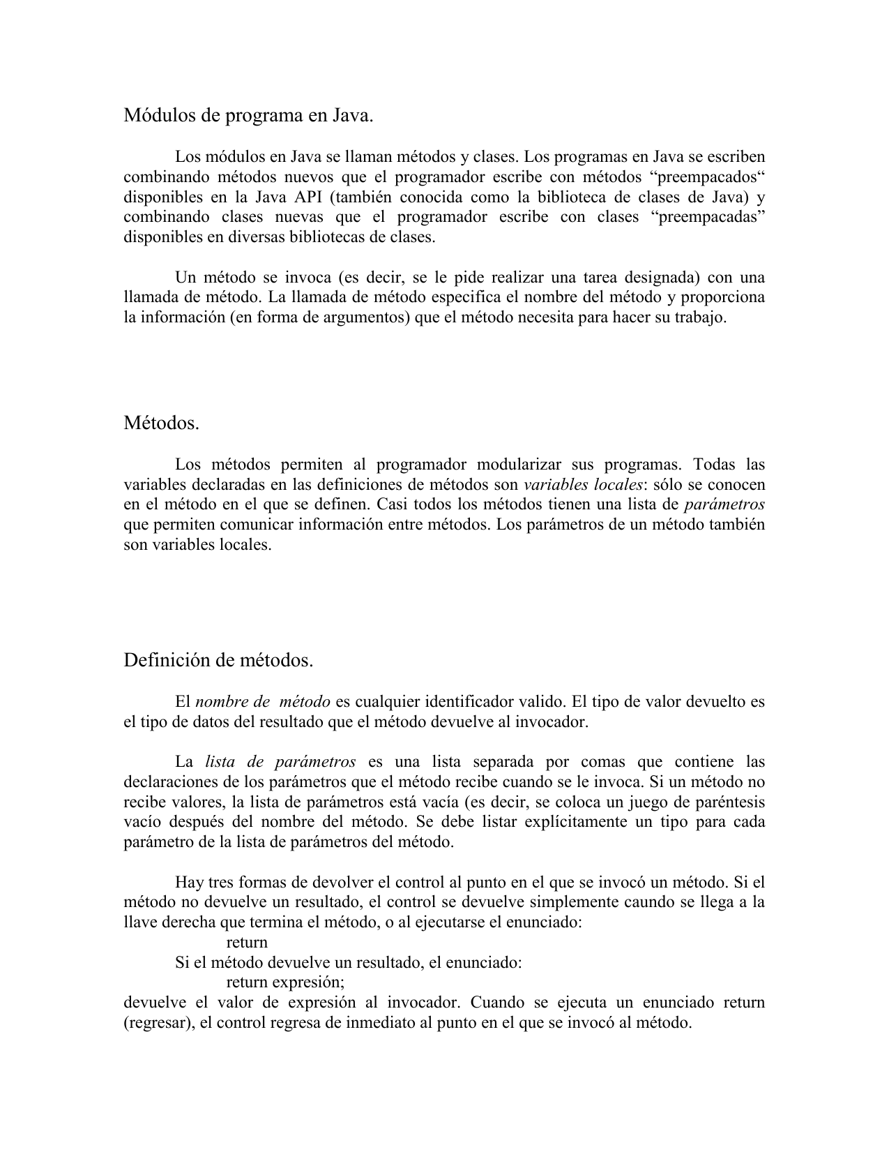 Modulos De Programa En Java