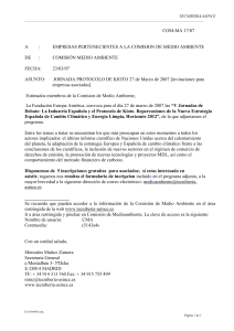 Jornada Protocolo de Kioto 27 de Marzo de 2007