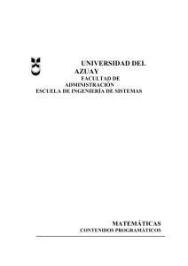 Matemáticas I - Universidad del Azuay