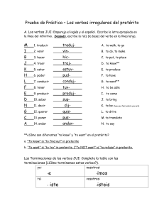 Prueba de Práctica – Los verbos irregulares del pretérito