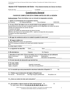 Sesi&oacute;n 9 Cuestionario para Sobrevivientes