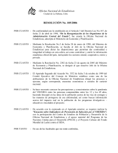 RESOLUCIÓN No. 105/2006 - Oficina Nacional de Estadísticas. Cuba
