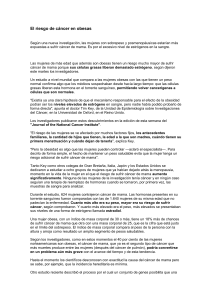 El riesgo de cáncer en obesas